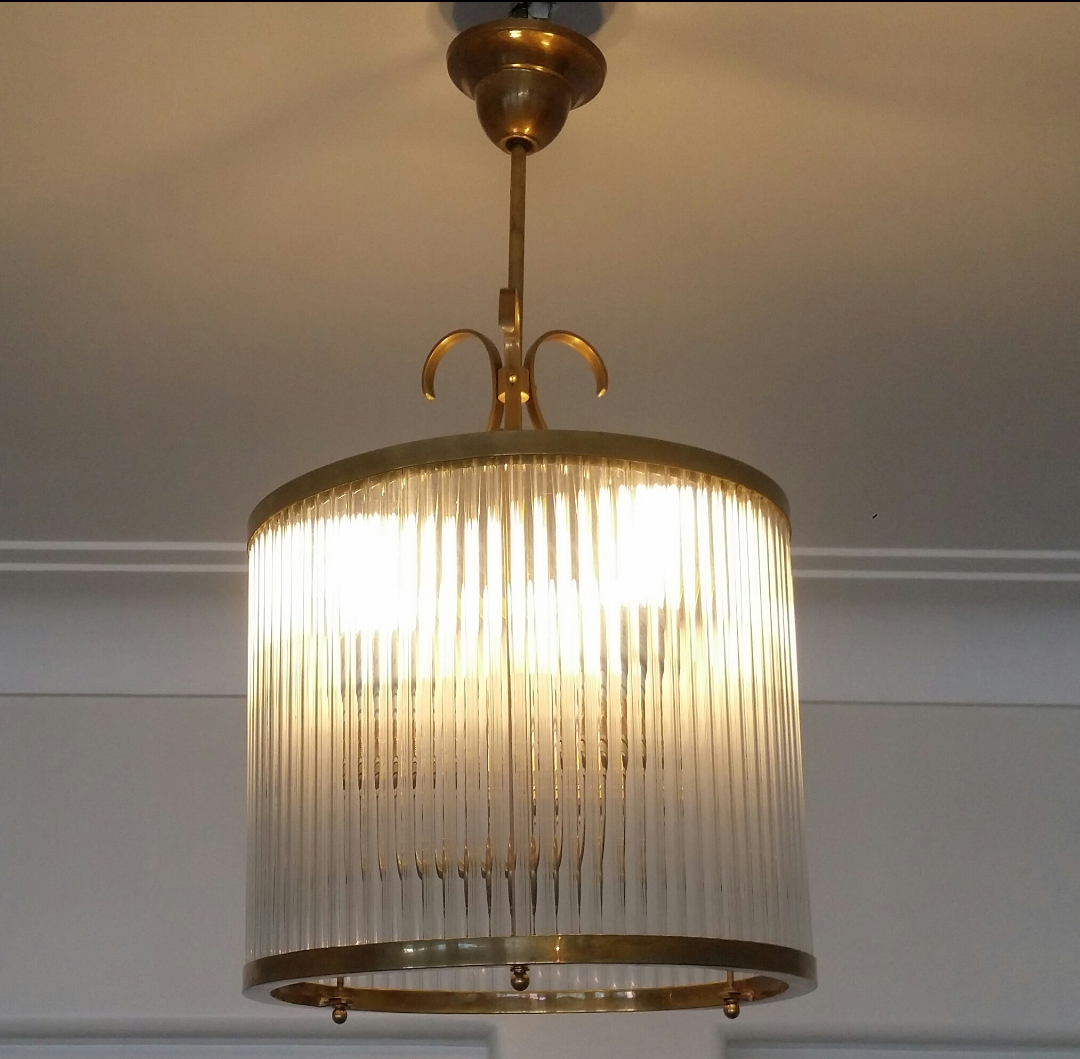 Vintage Glass Rod Chandelier