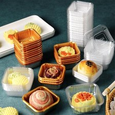100Pcs Cupcake Containers Single Disposable Plastic Dome Holders Cake Boxes Cup