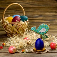 DIY Bead Embroidery Kit on Wood "Birdie"