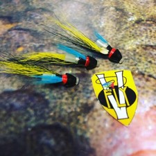 3 V Fly 3/4 Inch Black Sheep Conehead Salmon Tube Flies & Trebles 