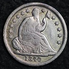 1840-O NO DRAPERY Seated Liberty Silver Half Dime CHOICE VF+ FREE P/H E152 WNHE