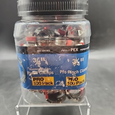 APOLLO 3/4 in. Stainless Steel Pro Pinch Clamp For PEX Pro Pack 75-Pack Open Pkg