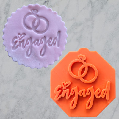 Verlobung Debosser Stempel Fondant Cupcake Glasur Plätzchen Braut Hochzeit Verlobt