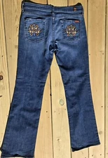 7 for all Mankind Womens Bootcut Jeans Sz 30 NY Dark Medallion