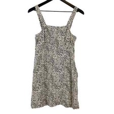 American Eagle (S) Womens Cotton Linen Spotty Mini Sun Dress Black Cream