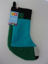 NWT-Lego for Target-20" Felt Color Block Green/Teal Holiday Christmas Stocking