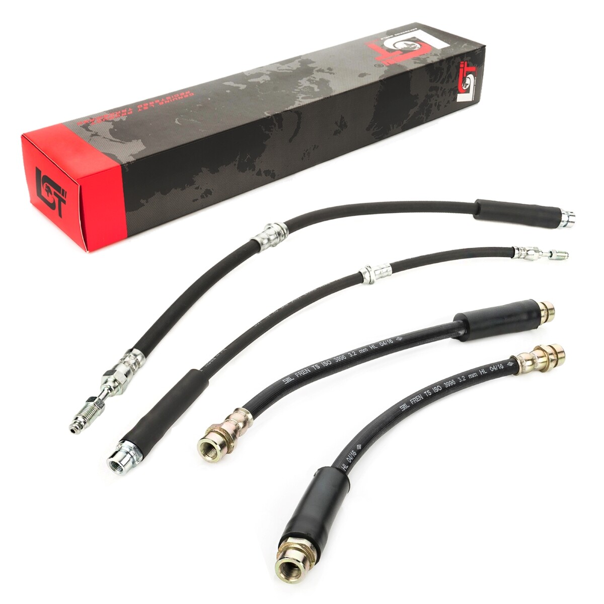 4x Brake Line Hose Set Front Rear for FORD FIESTA V 5 2001-2008