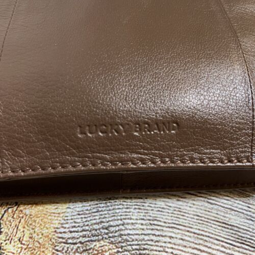 Lucky Brand Bosh Leather Convertible Crossbody Bag Clutch Brown Small - Picture 2 of 15