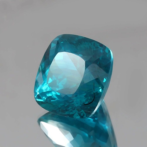 43 Ct Natural Ceylon Green Blue Parti Sapphire Cushion Cut Loose Gemstone 18x18 - Picture 3 of 4