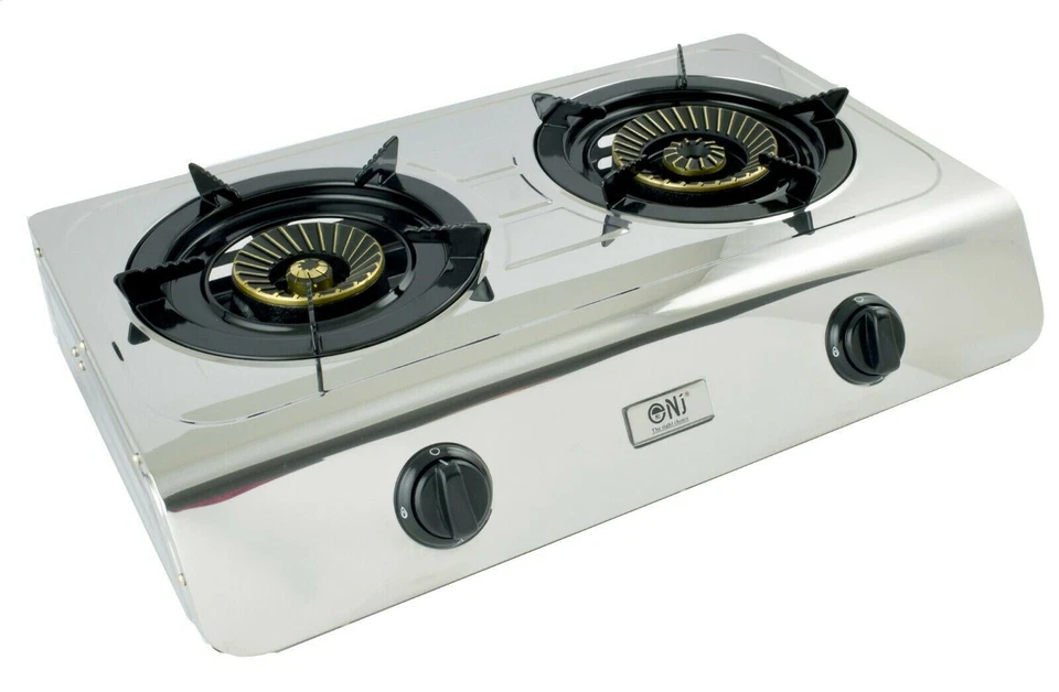 NJ-60 Stainless Steel Gas Cooker 2 Burner Camping Stove 7.6KW Propane Cooker Turbo - Image 3 of 4