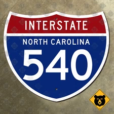 North Carolina Interstate 540 highway route sign 1957 Raleigh Cary 12x10
