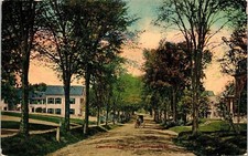Chadwich St Haverhill MA Massachusetts Sunset Antique Horse Carriage Postcard DB
