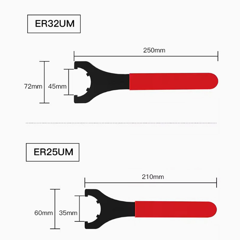 Collet Chuck Wrench Spanner for ER25/32UM Clamping Nut with Red