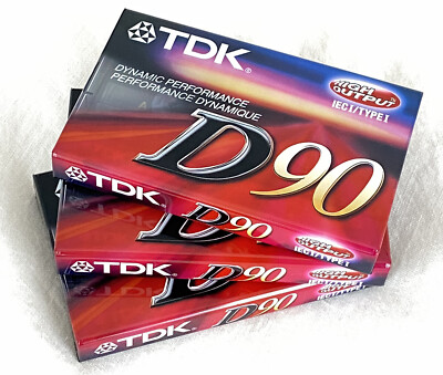 Lot Of 3 TDK D90 Blank Audio Cassette Tapes High Output ICEI/Type I SEALED BNWT