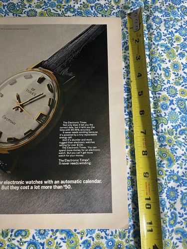 Vintage 1969 Timex Electronic Watch Ad Never Needs Winding - Ad Only - Picture 7 of 7