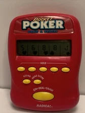 Radica Pocket Poker Draw and Deuces Electronic Handheld Game 1997 Works Tested