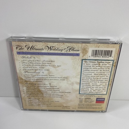 The Ultimate Wedding Album - Pavarotti, Domingo, Carreras, Te Kanawa (1995) CD - Picture 2 of 2