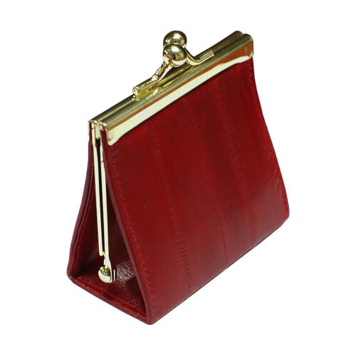 Genuine Eel Skin Leather Coin Purse Small Purse Mini Wallet - Picture 3 of 33