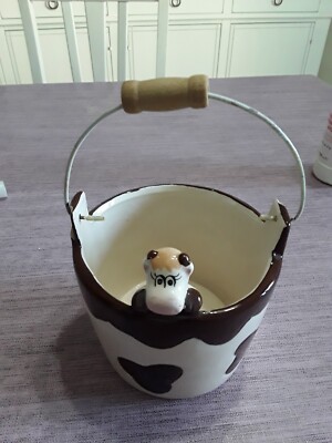 PERUGINA CERAMIC BUCKET WITH ADVERTISING GADGET CM. 11X9 CIRCA