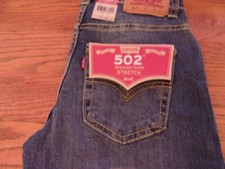 LEVI'S BOYS 502 REGULAR TAPER STRETCH - Adjustable Waistband - Zip Fly - Husky