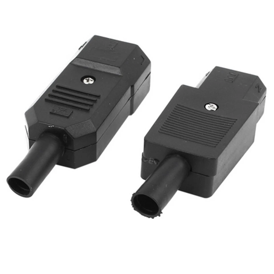 1 Sets AC 250V 10A IEC 320 C14 Male Plug to C13 Female Socket Power Connector - Image 2 of 3