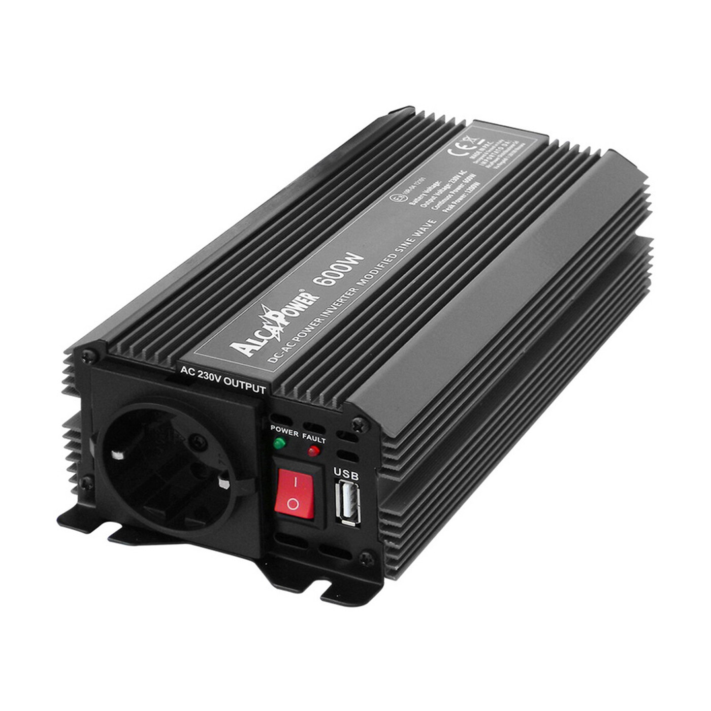 Alcapower Inverter Soft Start 600W Input 24V DC Out 230V AC, convertitore di cor