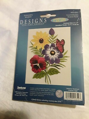 Designs für die Nadel. Janlynn Stickpackung. Zahnseide gekrempelt. Siebdruck.