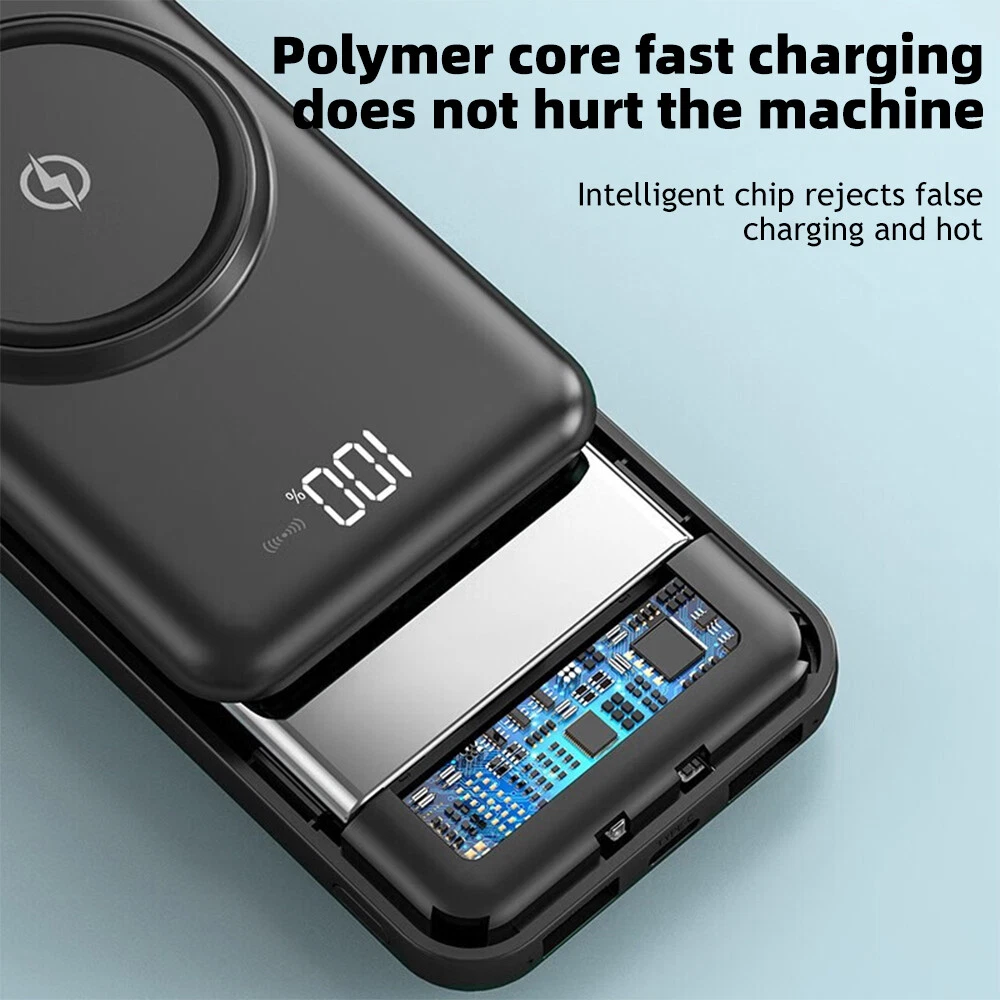25800mAh Power Bank with 4 Cables - Fast Portable Charger for Phones