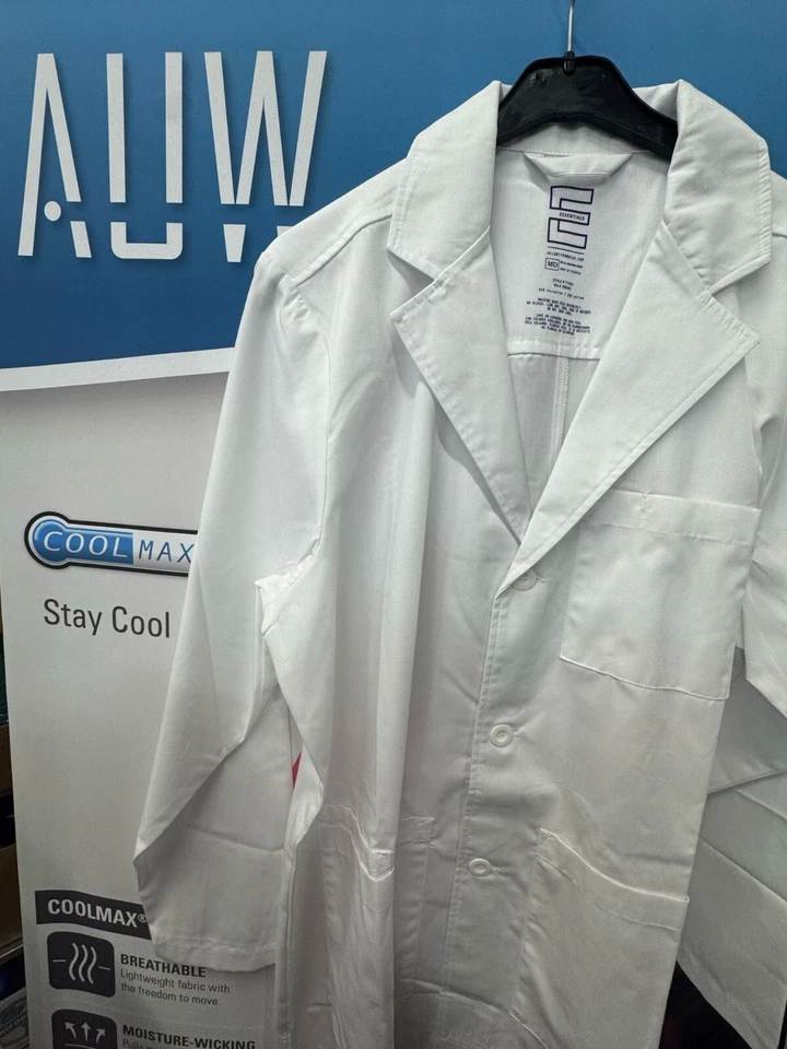 AUW Essentials Unisex Consultation Lab Coat, White - Image 3 of 4