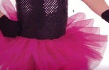 4 Layer Organdy Ballet Tutu Pullup Elastic Band Rasberry WolffFrdn Girls Szs