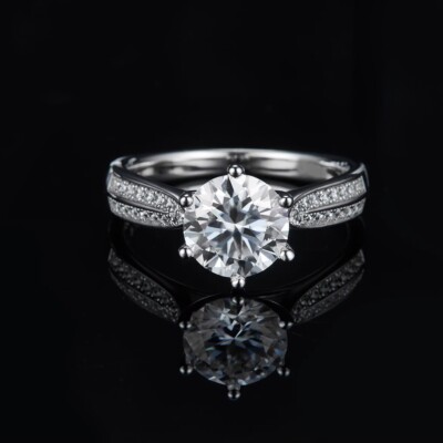 2 Ctw Round Lab Created Diamond 14K White Gold Plated Solitaire Engagement Ring