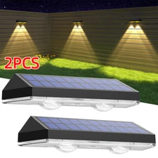 2Pcs LED Solar Fence Lights Waterproof Wall Lights for Garden Decorative Lights