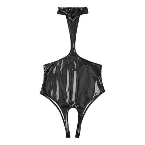 UK Women Shiny Leather Jumpsuit Zipper Front Bodysuit Nightclub Latex Catsuits - Picture 53 of 55
