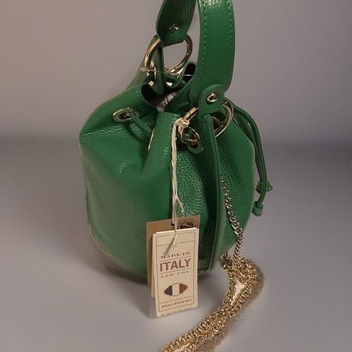 Bolso de mano Anna Paola de cuero italiano verde - Imagen 7 de 7