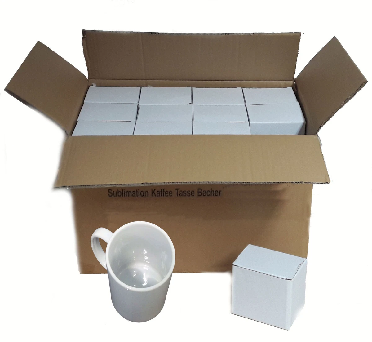 BigDean 6 Kaffeebecher Porzellan 300ml Kaffeetassen weiß für