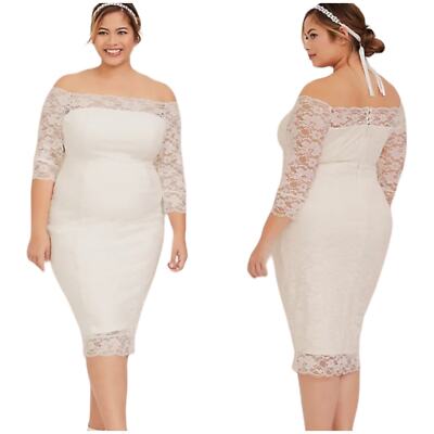 Torrid NWT Special Occasion Ivory Lace Off Shoulder Bodycon Dress Size 28 |  eBay