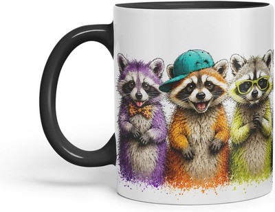Waschbär Tasse - Niedliche Waschbär farbige Keramiktasse Tasse Geschenk, 11oz