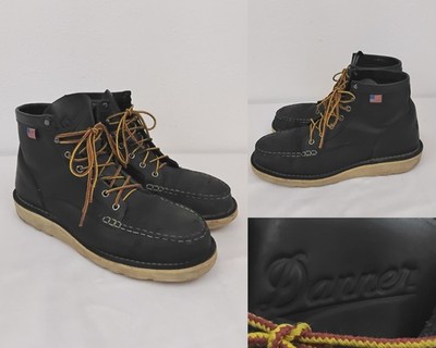 Danner Bull Run Moc Toe Work Boots Men's 11.5 Black Steel Toe Lace Up *W4778