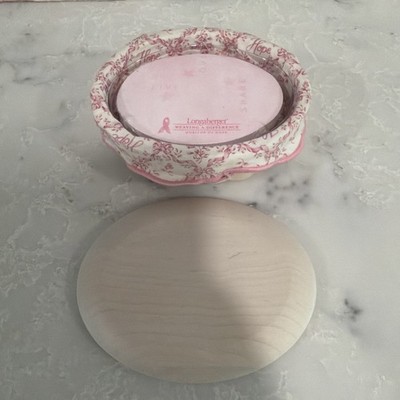 1 Longaberger 2003 Horizon of Hope Oval Basket w/ Liner Lid & Post It Note Pad