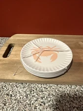 “Crab” Plates Melamine Ruffled Edge 6" Set Of 7 SH6