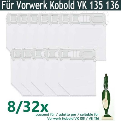 8/32x Staubsaugerbeutel Beutel, geeignet Vorwerk VK 135 136 Staubsauger (Wei)