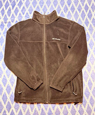 Columbia Men  s L Black Fleece Full-Zip Jacket Zipped Pockets Stand-Up Collar