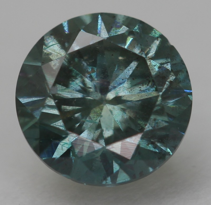 0.46 Carat Vivid Blue SI2 Round Brilliant Natural Enhanced Diamond 4.78mm VIDEO