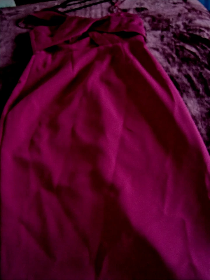 Portman's Elegant Jewel Berry Formal One Shoulder Boned Dress Lined Bnwt - image 2 of 4