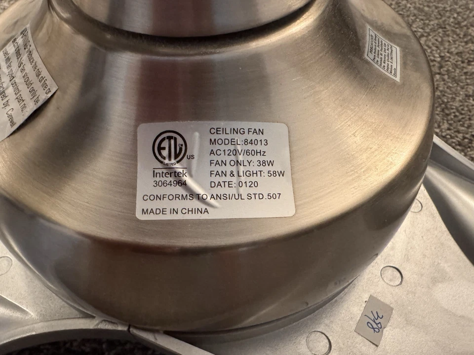 Minka Aire Ceiling Fan 84013 Anzani 50” LED Light + Remote Brushed Nickel EXC - Image 3 of 3