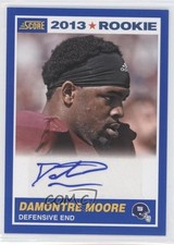 2013 Score 2013 Rookie Blue Signatures Damontre Moore #353 Auto 0v1