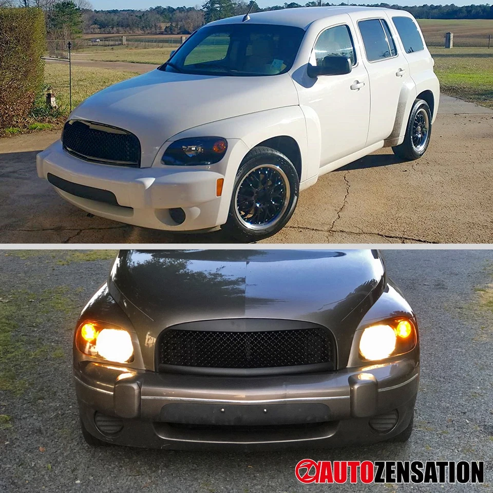 Fit 2006-2011 Chevrolet HHR Black Headlights Headlamps Left+Right 07 08 09 10 - Image 2 of 4