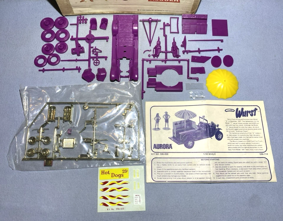 AURORA 1930 FORD "The WURST" #596-650 c1974 1/32 ORIGINAL MODEL CLUB UNBUILT KIT - Image 2 of 4