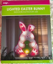 SET OF 6 - NEW 17" Lighted Easter Bunny with Egg Window Decoration