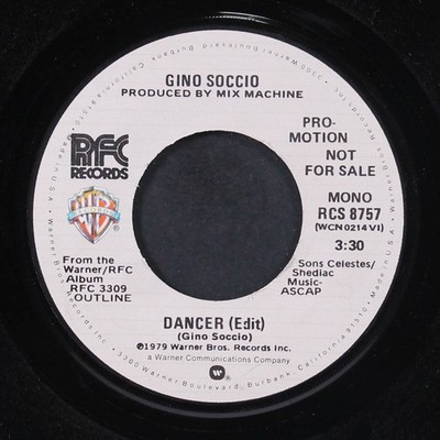 GINO SOCCIO: dancer (edit) WB 7'' Single 45 RPM